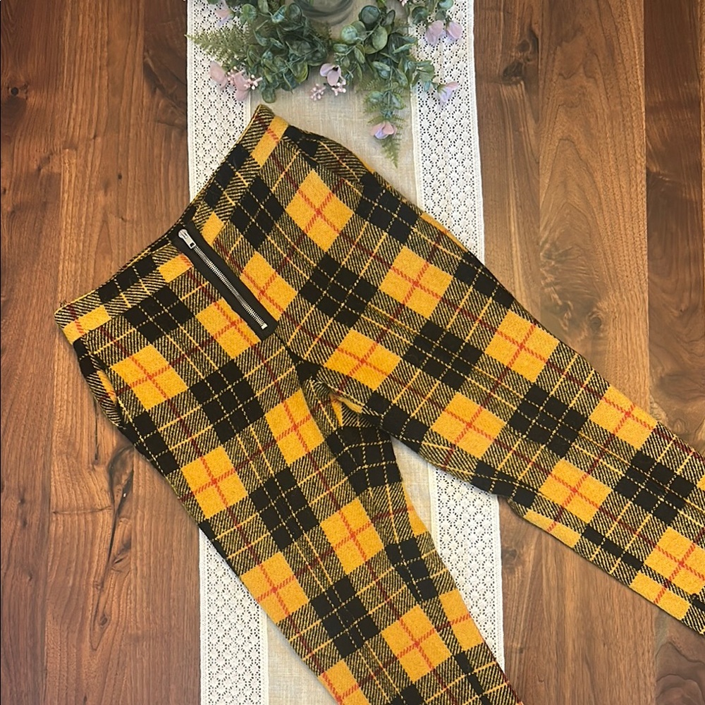 Yellow and Black Plaid Pants